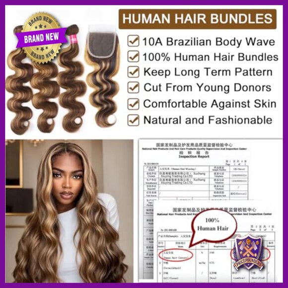 Body Wave Human Hair Extensions with 4x4 Lace Closure, 20 Inches main image 5
